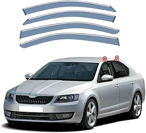 WeiYH Auto Autofenster Windabweiser für Skoda Octavia 2015-2020, Regenabweiser Seitenscheiben Autofenster Regenschutz Integrierte Deflektoren