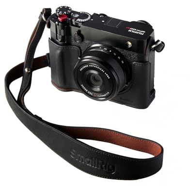 SmallRig GFX100RF Läderfodralskit, Inklusive Läderfodral, Svart Tumplatta, Axelrem och Konkavt Avtryckarknappslock för FUJIFILM GFX100RF, Bekvämt och Skyddande (Svart) - 5267