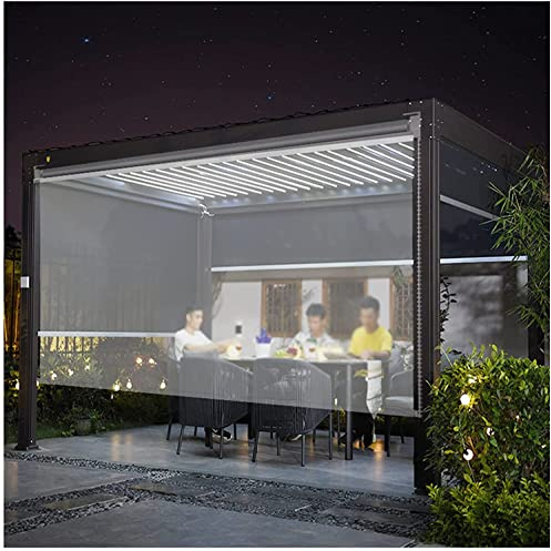 Outdoor Clear Roller Shades, Transparent PVC Plastic Roll Up Blinds, Waterproof Vinyl Curtain for Gardens, Balconies, Pavilions