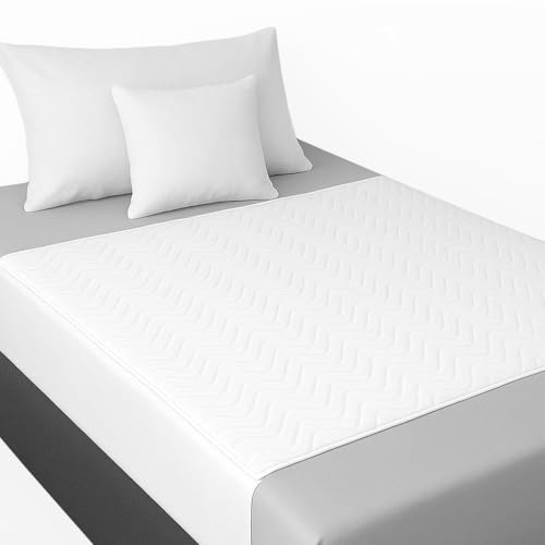 Coprimaterassi singolo impermeabile. Traverse letto anziani lavabili. Panno per l’incontinenza: alato e 4 strati. Protezione impermeabile per Incontinenza - super assorbente 3,15 litri/m² (90 x 85 cm)