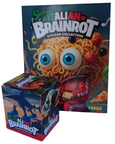 Skifidol brainrot italian, Album Vuoto + 35 Bustine Sigillate, Collezione 2025 Serie 1 (FIGURINE ADESIVI)