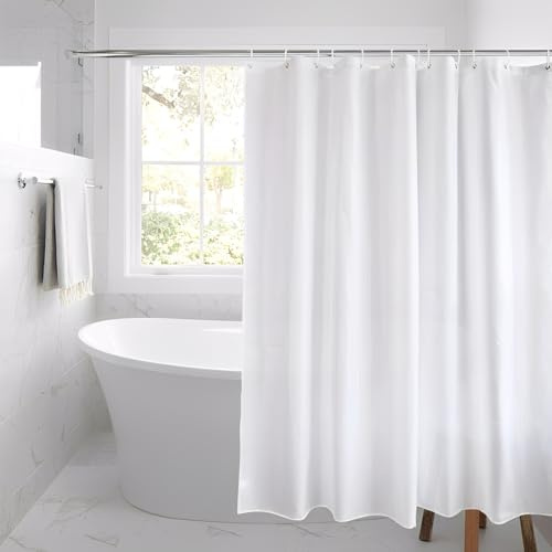 Cortina de Ducha Blanca, 180x200 cm Cortina Baño Tela Impermeable Antimoho