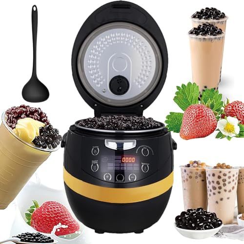 XRSMOU 6l/8l Commercial Tabletop Pearls Cooker,Automatic Milk Tea Maker Machine,NonStick Coating,for Pudding,Sago,Taro Balls (8l)