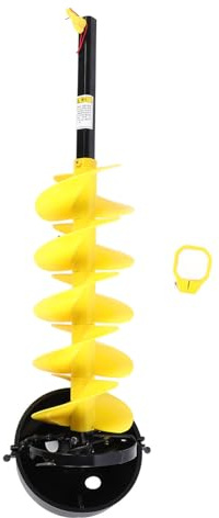 Respicefinem Ice Auger Nylon Cordless Electric Drill Bit For 1 2In Chuck 8In Diameter Winter Fishing Tool Lightweight Impact Resistant Design Yellow