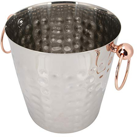 Seau à Glace 3L, Seau en Acier Inoxydable 304 avec Poignée de Transport, Bac À Glacons Acier Inox pour La Bière et Les Boissons Au Champagne, Au Vin et Aux Boissons Réfrigérées