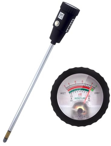METINFUS 2-in-1 Bodenmessgerät, 300mm Lang Lange Sonde Boden-Feuchtigkeitsmessgerät/pH Messgerät/Boden pH und Feuchtigkeit Messer, Bodentester Hygrometer für Garten Farm Rasen, Keine Batterie Benötigt