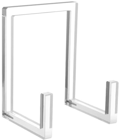 Hipzeepo Display tallrikshållare, transparent akryl fyrkantigt stativ, bordsstativ för fotoram, bokstaffli, 1 förpackning