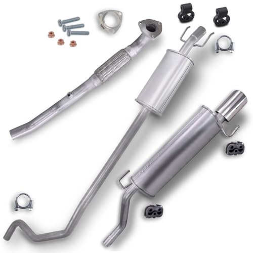 Set bestehend aus Mittelschalldämpfer + Endschalldämpfer + Montagematerial