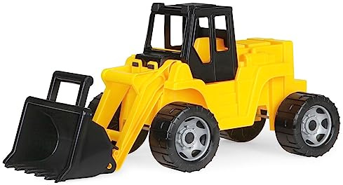 Lena 02048 - Starke Riesen Schaufellader, Radlader ca. 64 cm, Giga Truck in gelb und schwarz, Ladeschaufel mit Bediengriff, Ladefahrzeug für Kinder ab 3 Jahre