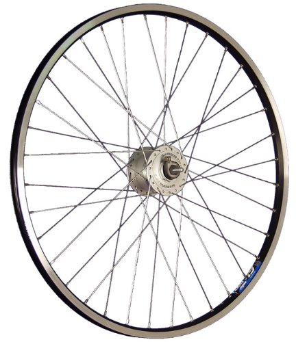 26 Pulgadas Rueda Delantera Bici ZAC19 Dinamo buje Negro/Plateado