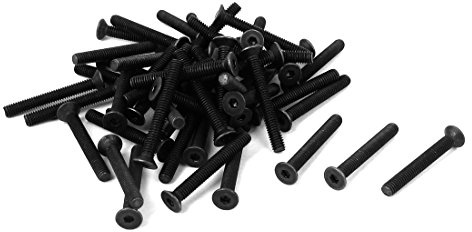 sourcing map M2,5x 20mm Senkkopfschrauben 10.9 Carbon Stahl Senkkopf | 40 Stück Innensechskant Schraube