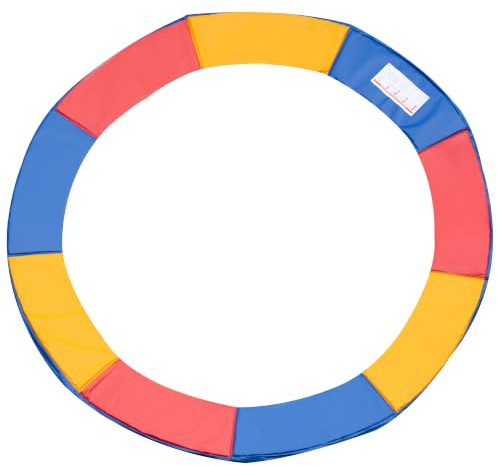 HOMCOM Cubierta de Protección Acolchada Borde Seguridad Ø305 cm Multicolor | para Trampolines Cama Elástica, Sin Agujeros para Poste, Funda Colchoneta Saltar