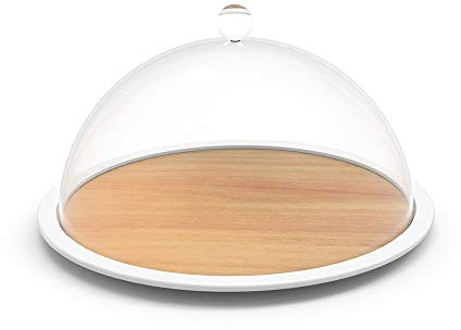 Zak OSMOS Piatto per Formaggi con Coperchio Ø 27 cm Legno/Bianco