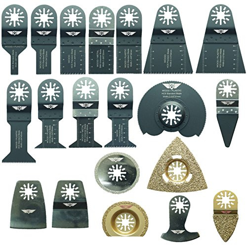 TopsTools 20pcs UNK20CD Multitool Klingen Langlebig | Passt zu Bosch, Fein (Non-StarLock), Makita, Milwaukee, Einhell, gemischte Klingen schneiden Holz, Metall und Kunststoff