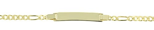 JC Trauringe 585 guld baby ID-armband barn guldarmband 14 cm I Figaro armband med gravering doparmband guld namnarmband I babyarmband med namn I barnsmycken made i Tyskland I 23.53086