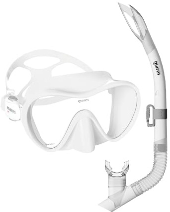 Mares Combo Tropical, Combinaison Masque et Tuba Snorkeling, Adulte, Taille Unique, Blanc