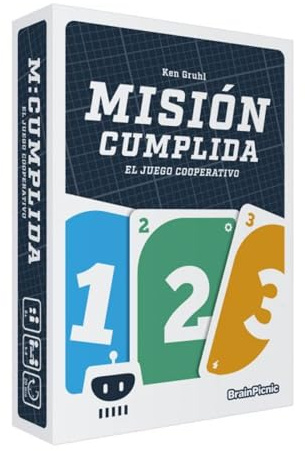 Misión Cumplida, Juego de Mesa Cooperativo, Juego con Amigos, Familiar, Juego de 1 a 4 Jugadores, Modo Solitario, Temática Abstracta, Mecánica de Bazas, Gestión de Cartas y Matemáticas, Edad +10