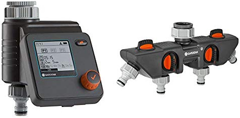 Gardena Programmateur d'Arrosage Select : Arrosage Automatique et Rapide, 3 Programmations & Distributeur 4 Voies de Possibilité de Raccorder jusqu'à 4 Appareils au Robinet