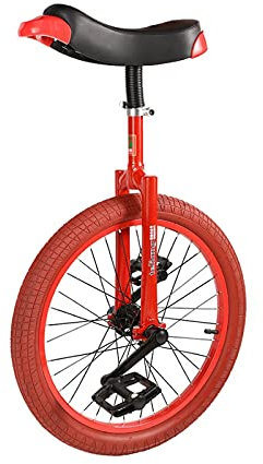 JLXJ Einrad Rote Einräder für Erwachsene Kinder - Stahlrahmen, 20 Zoll One Wheel Balance Bike Für Teenager Männer Frau Junge Reiter, Berg Im Freien