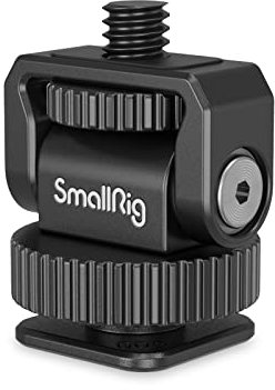 SMALLRIG Tilting Mount with Cold Shoe Adapter Univeral Cold Shoe to 1/4-20 Screw Adapter, Works for Camera, Cage, Light and Microphone - 3577