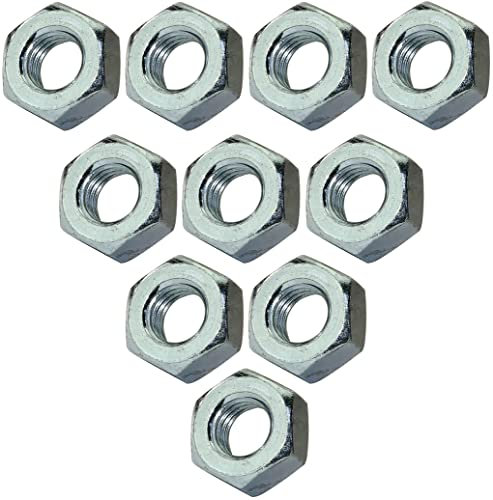 AERZETIX - C45715 - Juego de 10 - Tuercas hexagonales 6 lados - piezas metálicas/separado/apriete/ensamblaje - acero galvanizado - rosca M10 métrica hembra - bricolaje - color plata