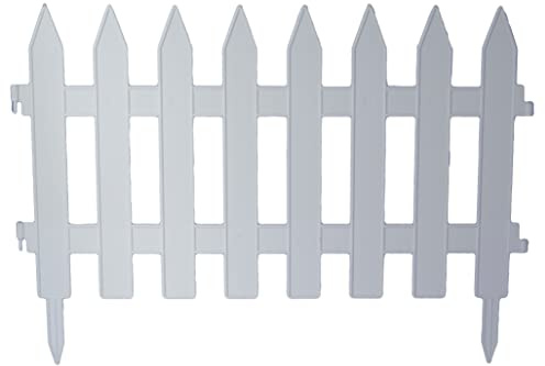 Fence Garden Fencing Lawn Edging Home Tree Fence Barrier 6 Colours Picket 3.2m White Brown Terracotta Green Grey Platinum (Platinum)