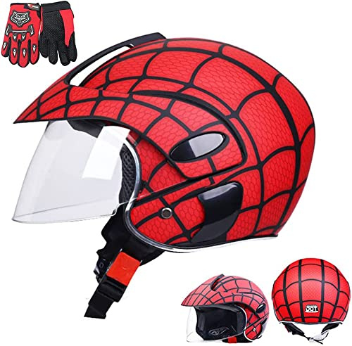 SOSONO Kindermotorradhelm, Offroad-Helm für Kinder, Kinderrad-Roller-Motorradhelm und Handschuhe, Jungen und Mädchen, geeignet für 3-9 Jahre alt.