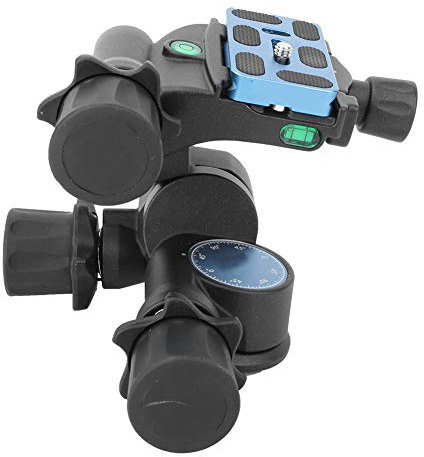 3 Way Geared Head Spherical Tripod Gimbal Platform for DSLR Camera with 3/8 Screw and 1/4 Screw Accurate Positioning Camera Gimbal