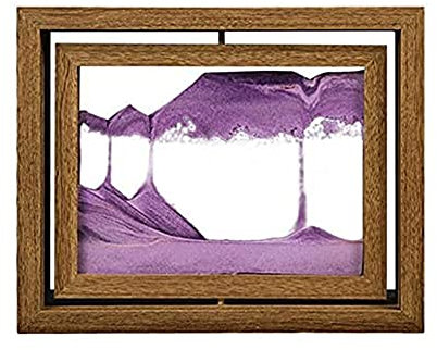 Peinture De Sable Qui Coule, Image D'art De Sable En Mouvement Verre Rond 3D Paysage De Sable De La Mer Profonde En Mouvement, Lampe Sable Mouvant Paysage Naturel Sablier 3D, Sablier Deco ( Color : Pu