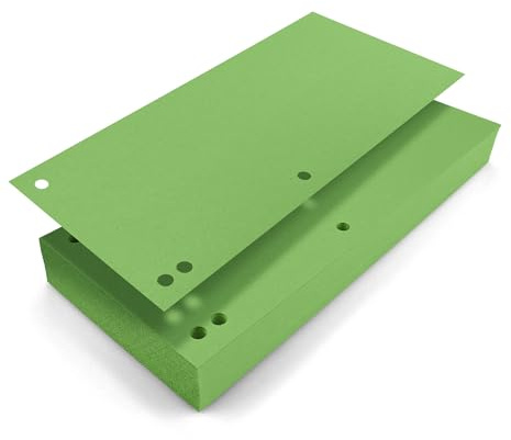 Netuno 100 Trennstreifen für Ordner Grün 240x105mm Trennblätter aus Karton 190g/m2 4-fach gelocht zum Sortieren und Trennen von Dokumenten Register-Streifen Trennlaschen Ablagestreifen Aktenstreifen
