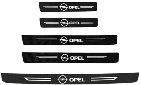 MMHGFIR Auto Einstiegsleisten Kohlefaser Aufkleber, Für Opel Astra L Sports Tourer 2022+ Auto Türschweller Schutz mit Badge, Stoßstangenschut, Selbstklebend Lackschutzfolie