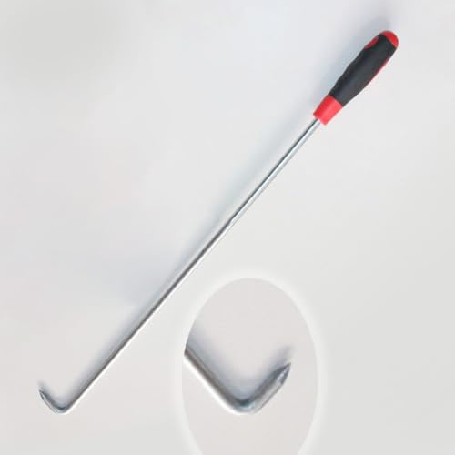 UrbanUp Manhole Lifting keys Handy Steel Manhole Hook for Lifting Manhole Covers/Moving Storm Drains Cover, Red Rubber Handle Single Hook, Heavy Duty Lifting Hooks(Size:80 cm(31 1/2))