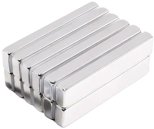 12pcs Strong Bar Magnets, 50x10x5mm Fridge Magnets Small for Crafts, Muti-Use Rectangle Small Magnet s for Whiteboard, Nedoymium Magnetic Strips for Fridge, Refrigerator, DIY, Office