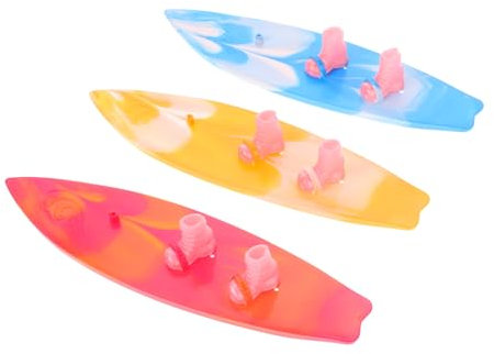 BESTonZON 3stücke Teiliges Mini-Surfbrett Kunststoff-puppenstiefeln Dekorative Surfbretter Als Vielseitige Modelldekoration Für Strandparty Geburtstag Hawaii-Motto Für Sammlung Und