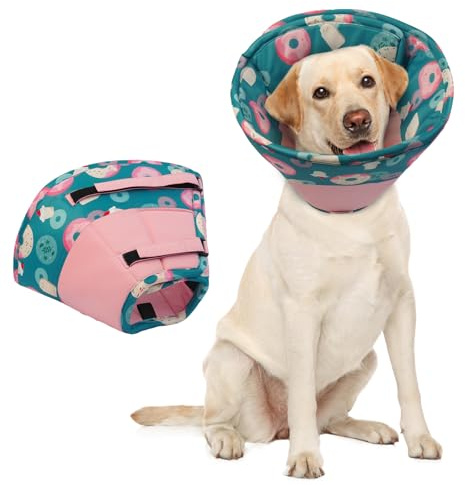 Hjumarayan Halskrause Hund Weich - Hundekragen Leckschutz, Schutzkragen Hund Wasserdicht Kragen nach OP, Leicht Trichter Verhinderung von Wunden Leckt oder Kratzt (Rosa L)
