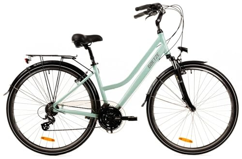 Goetze Picnic 28 Zoll Trekkingrad Damen & Herren | Aluminiumrahmen 17/19 Zoll | 21-Gang Kettenschaltung | V-Brake | Federgabel | Gepäckträger | LED-Beleuchtung | Komfortsattel | 90% Fahrbereit!
