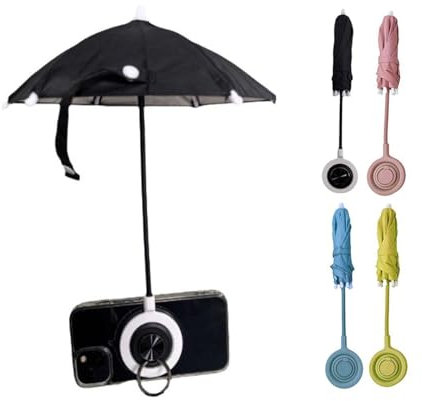 Wmool Magnetic Phone Umbrella for Sun,Outdoor Adjustable Phone Sun Shade Shield,Universal Phone Umbrella Sun Blocker Visor for Beach Pool Anti-Glare