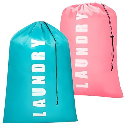 Lot de 2 Sac à Linge Large, Sac Linge Sale, Linge avec Cordon de Serrage, 120L Sacoche à Linge Pliable, Portable Sac Linge Sale Voyage Enfant pour Hôtel Dortoir Voyages