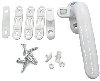 ORICALCHASM Window Handle, Thickened Right/Left Durable Casement Window Wheel Handle with Lock Home Sliding Door Window Hardware Window Handles(White,Left)