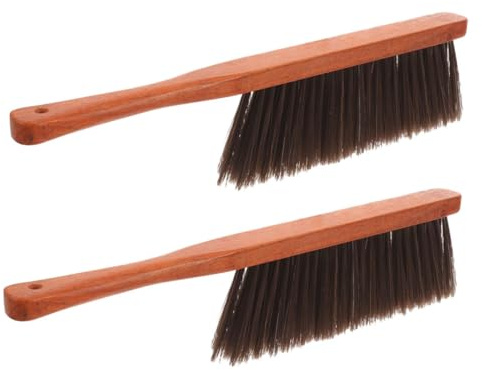 HANABASS 2pcs Wooden Handle Fireplace Bench Brushes with Ergonomic Grip Lightweight Ash and Dust Cleaning Tool for Home Portable and Efficient Chimney Cleaning Kit