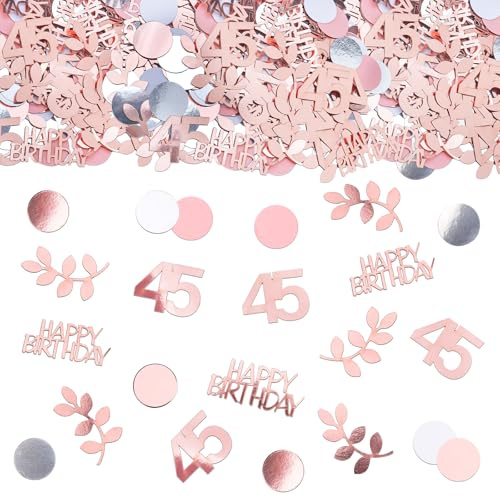 GoldRock 200 stycken konfetti födelsedag bordsdekoration roséguld (45 födelsedag konfetti, roséguld