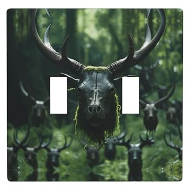 Phayah Plaque murale décorative à motif tête de vache suspendue pour prise de courant 11,4 x 11,4 cm