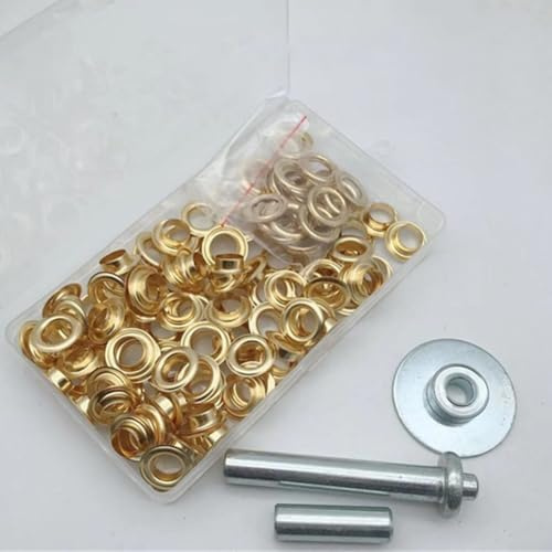 Kit di riparazione per teloni, 103 pezzi, con strumenti di installazione e anelli in ottone per la riparazione durevole di tende, tende da sole, tettoie, sacchi a pelo, bandiere e coperture per