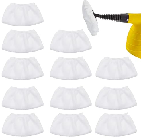Tbintul 12x Dampfreiniger Mikrofaser Ersatztücher Set, Mikrofasertuch für Handdampfreiniger, Waschmaschinengeeignet