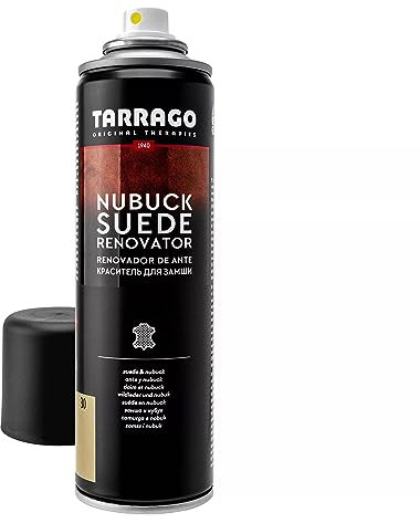 Tarrago | Nubuk Wildleder Renovierer 250 ml | Imprägnierspray | Schuh Erneuerungsspray für Wildleder und Nubuk Textil Taschen | Wasserdicht und regenfest | Schuhschutz (Beige 30)