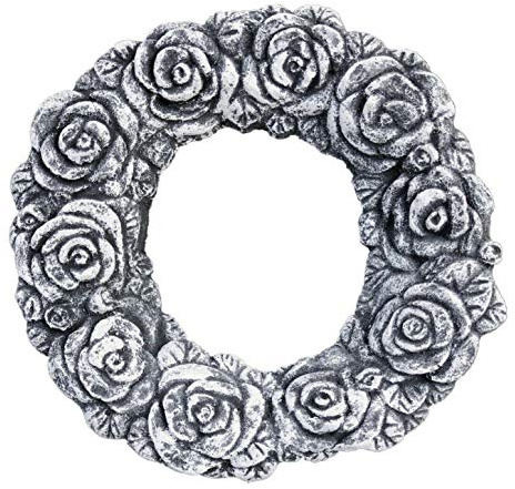 stoneandstyle Stein Blumenkranz Türkranz Tür Deko, massiver Steinguss, frostfest bis -30°C