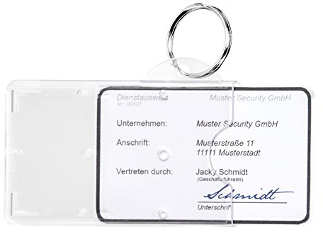Karteo Ausweishülle mit Schlüsselring [10 Stück] Kartenhüllen Ausweishalter Kartenhalter Hartplastik Polycarbonat für Ausweise Dienstausweise