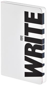 Nuuna Notizbuch A6 Graphic S - Write – Wrong, Leder weiß | Dotted Journal | 2.5 mm Mini-Punktraster Grau | 176 nummerierte Seiten | 120 g Premium-Papier | made in Germany