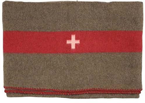 MFH Schweizer Wolldecke 200 x 150 cm Pferdedecke Campingdecke Wolldecke Armeedecke Swiss Army