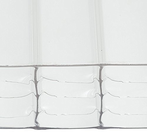 Clear, 2.1 x 2m (Width x Length) 25mm Multiwall Polycarbonate Sheets Poly Plastic Roof Panel for Lean-to Canopy Conservatory